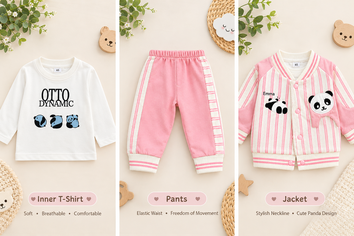 3Pcs Premium Unisex Fancy Suiting Outfit for Babies – 0 to 12 Months