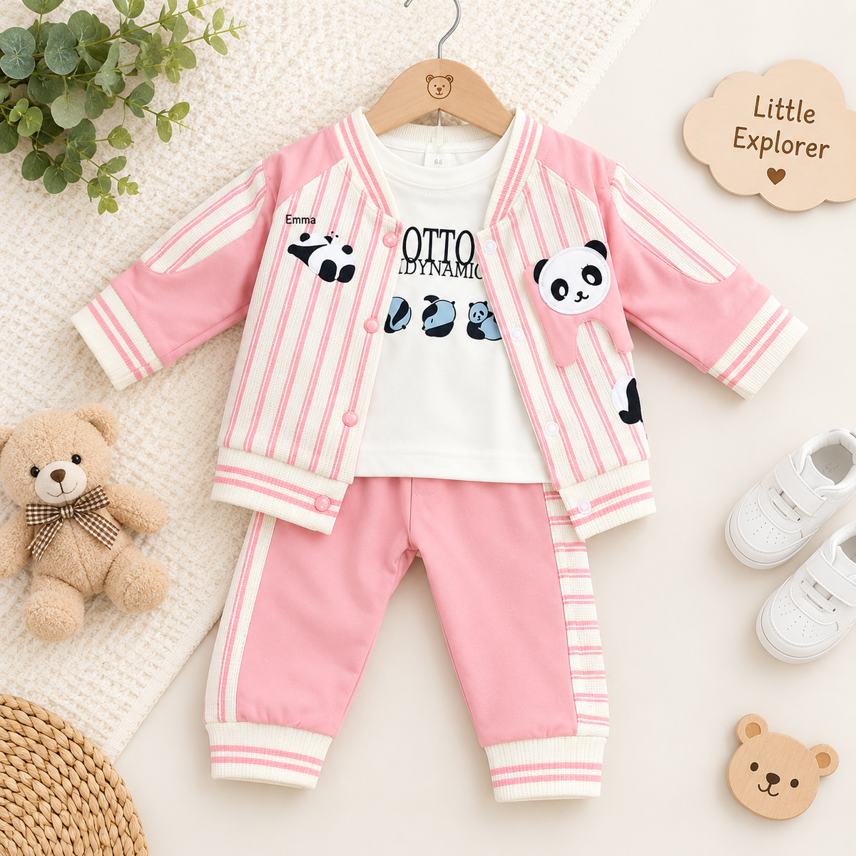3Pcs Premium Unisex Fancy Suiting Outfit for Babies – 0 to 12 Months