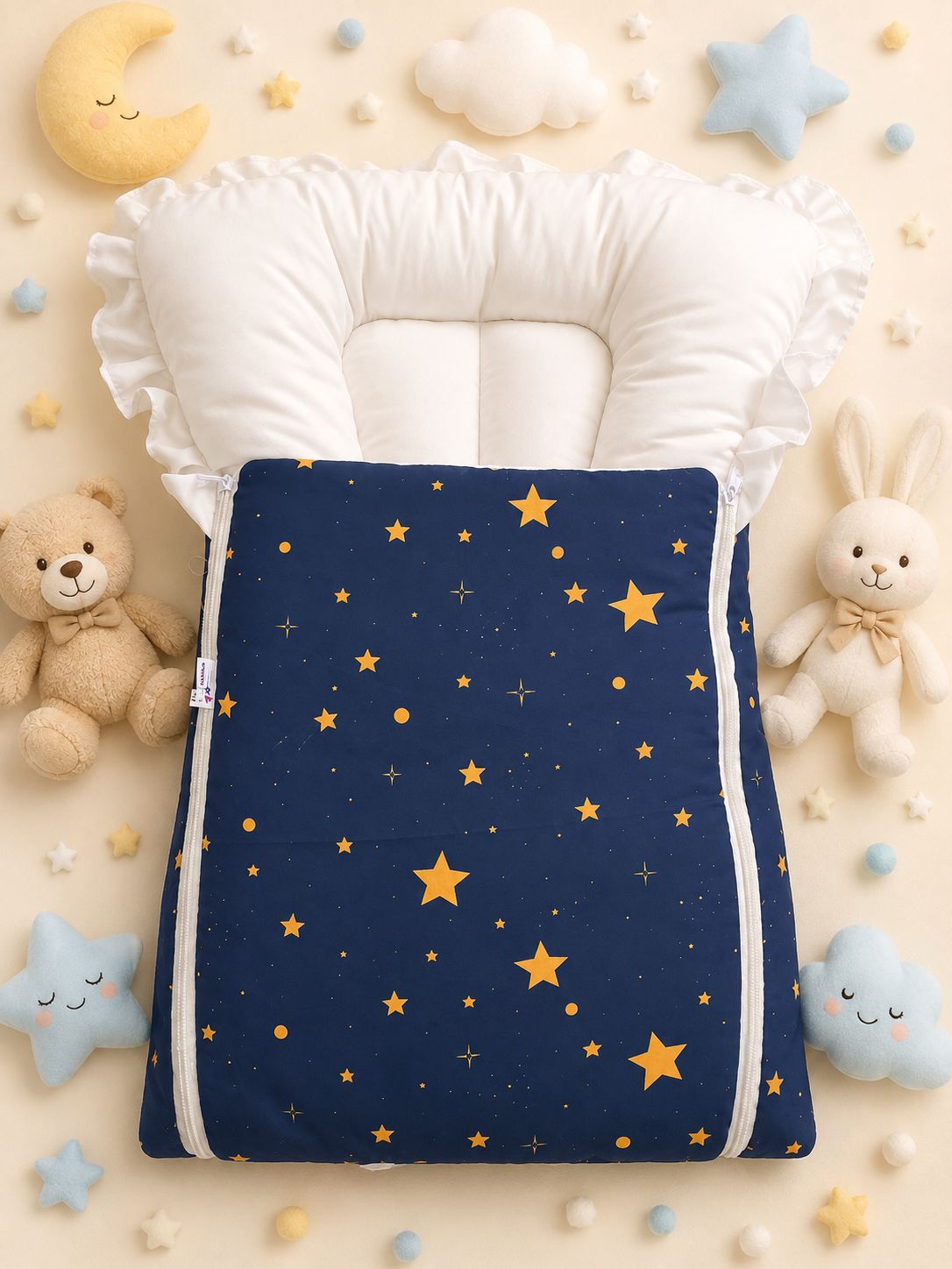 Fancy Baby Carry Nest – Unique Color & Star Design| Soft & Cozy Newborn Sleeping Bed