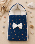 Fancy Baby Carry Nest – Navy Blue Little Bear Print| Soft & Cozy Newborn Sleeping Bed