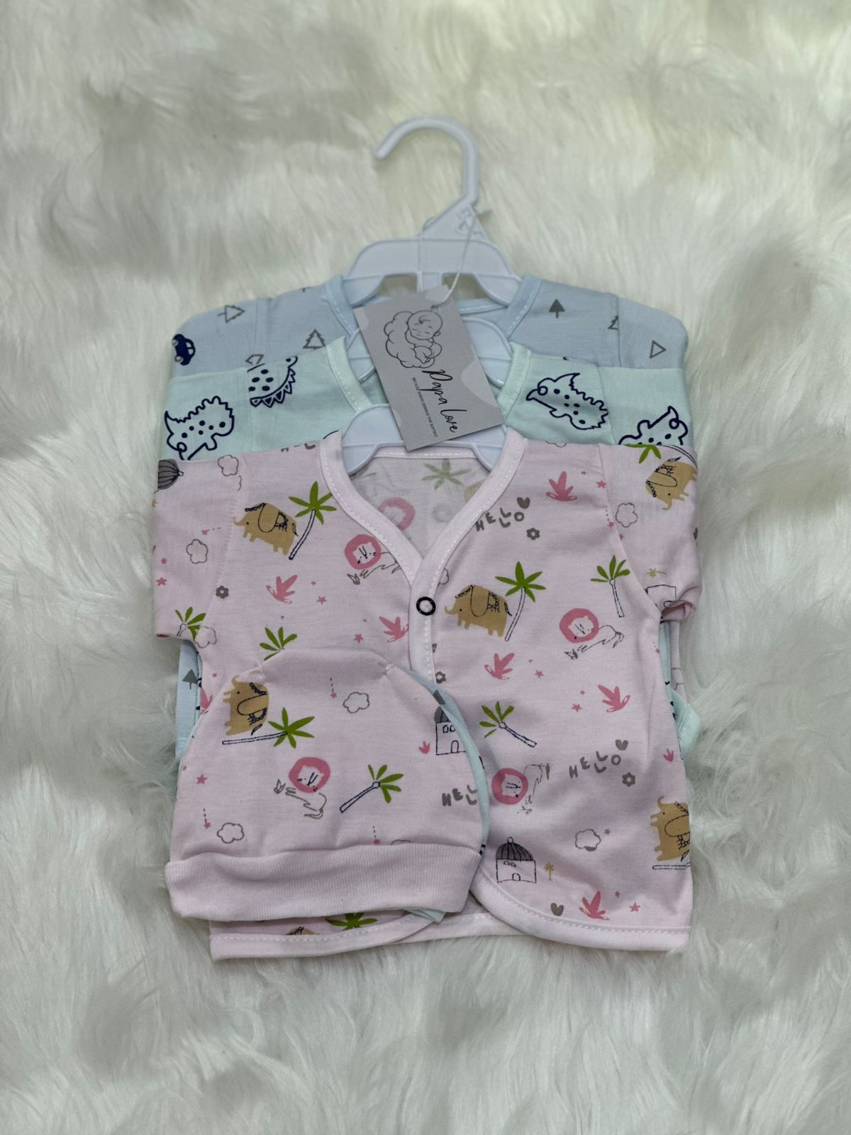 Fancy 3-Piece Newborn Baby Suit – Premium Quality | 3 Colors & Designs | 0–3 Months