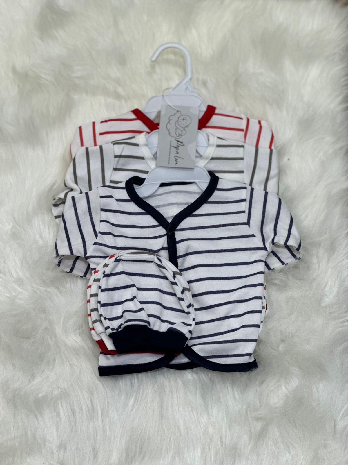 Fancy 3-Piece Newborn Baby Suit – Premium Quality | 3 Colors & Designs | 0–3 Months