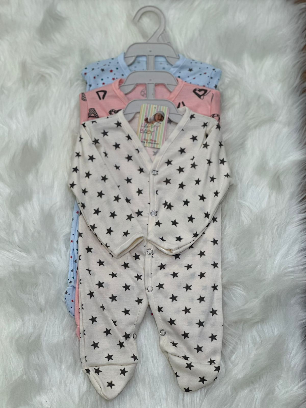 Premium Unisex Baby Rompers with Hanger – Soft &amp; Comfortable | 0–4 Months