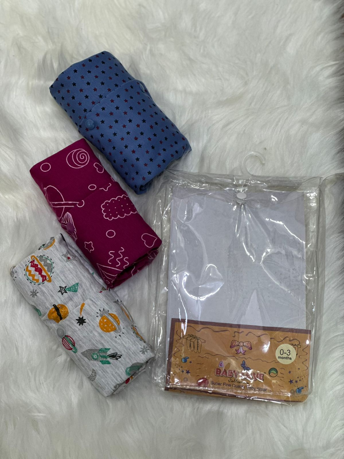 Pack of 3 Baby Rompers – Premium Soft & Comfortable Everyday Wear - 0-12 Months