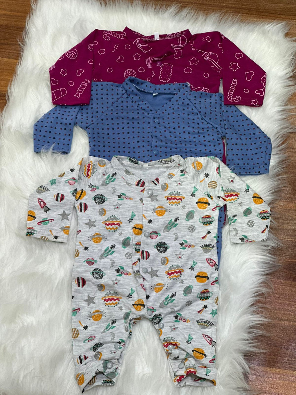 Pack of 3 Baby Rompers – Premium Soft & Comfortable Everyday Wear - 0-12 Months