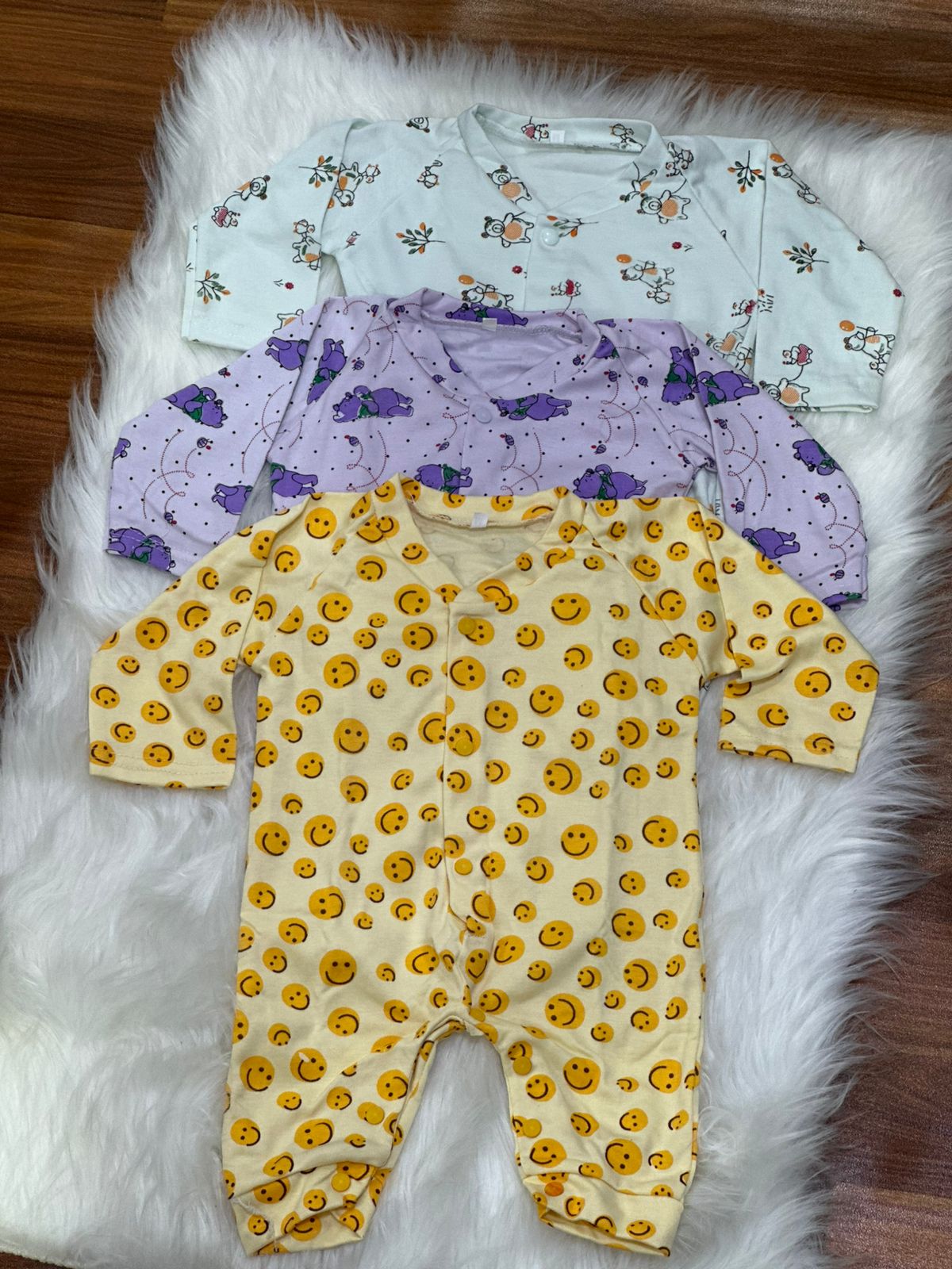 Pack of 3 Baby Rompers – Premium Soft & Comfortable Everyday Wear - 0-12 Months