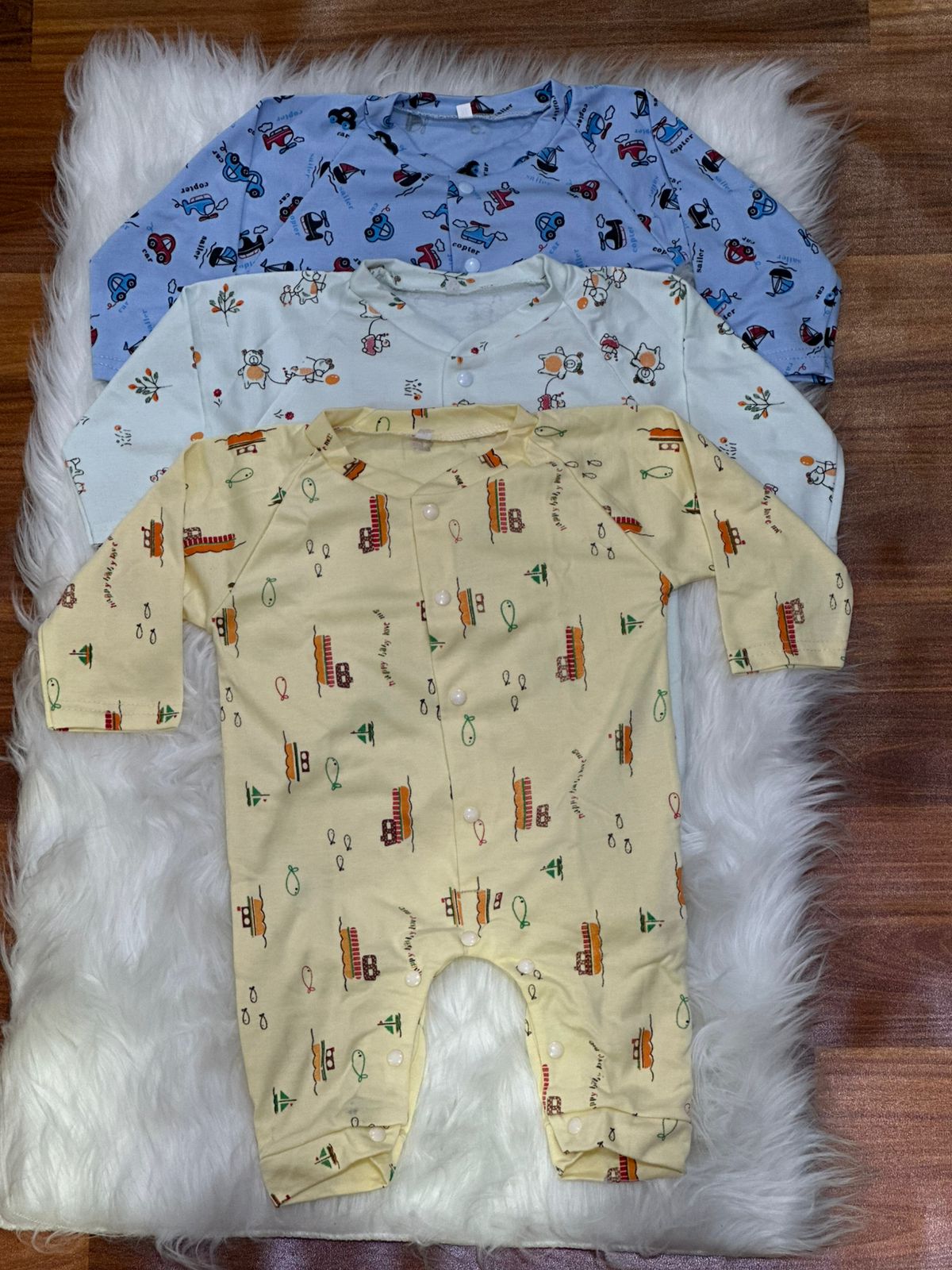Pack of 3 Baby Rompers – Premium Soft & Comfortable Everyday Wear - 0-12 Months