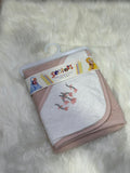 Baby Bath Towel – Full Size, Soft & Highly Absorbent - WHITE & PINK