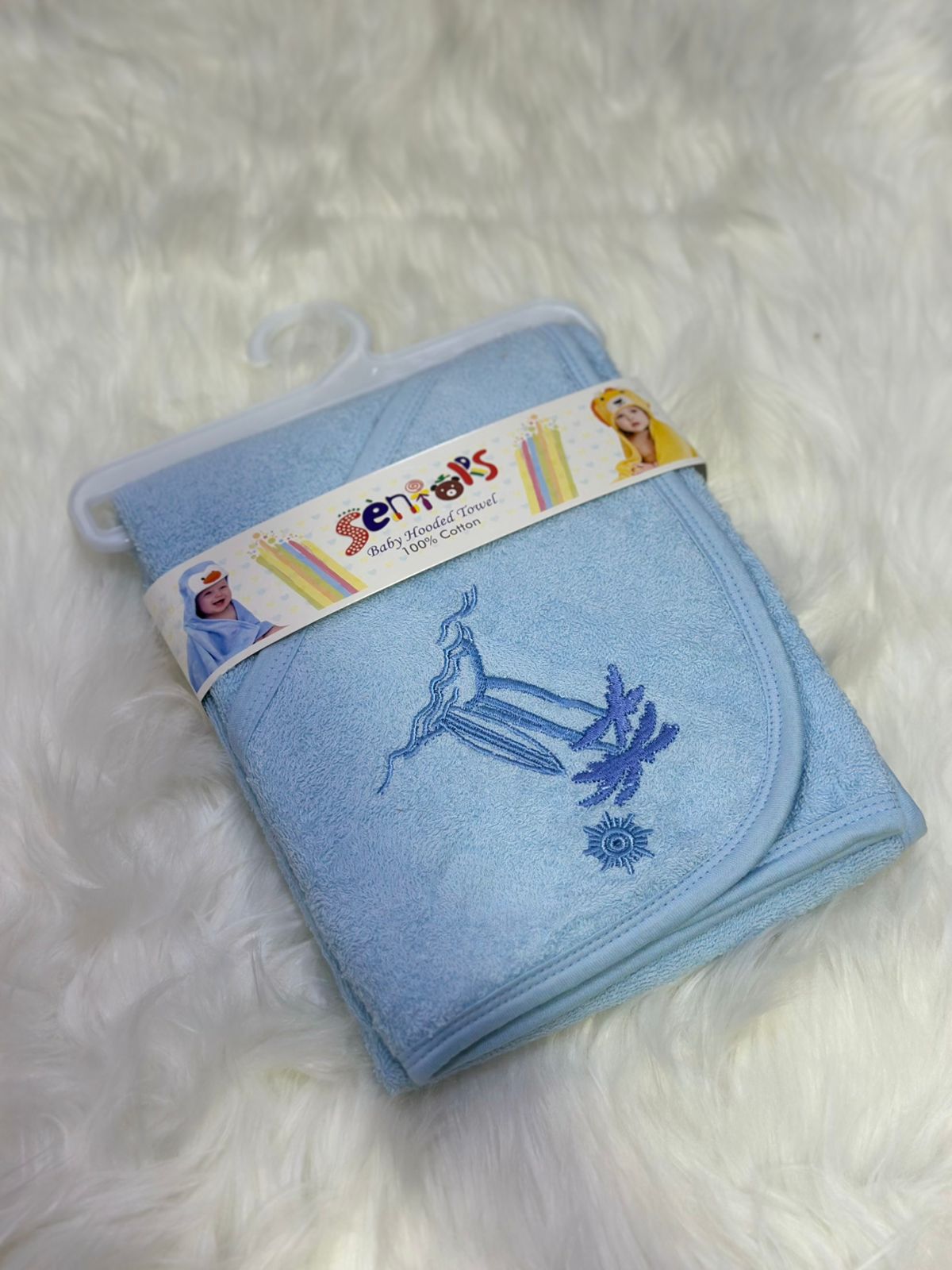 Baby Bath Towel – Full Size, Soft & Highly Absorbent - BLUE