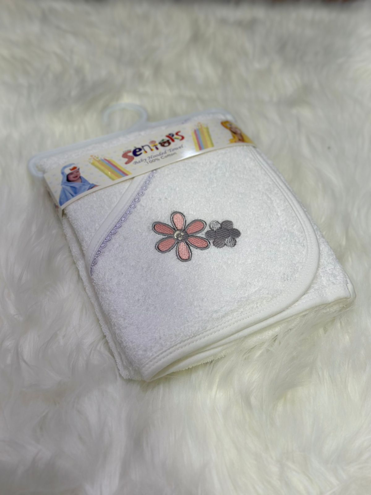 Baby Bath Towel – Full Size, Soft & Highly Absorbent - WHITE