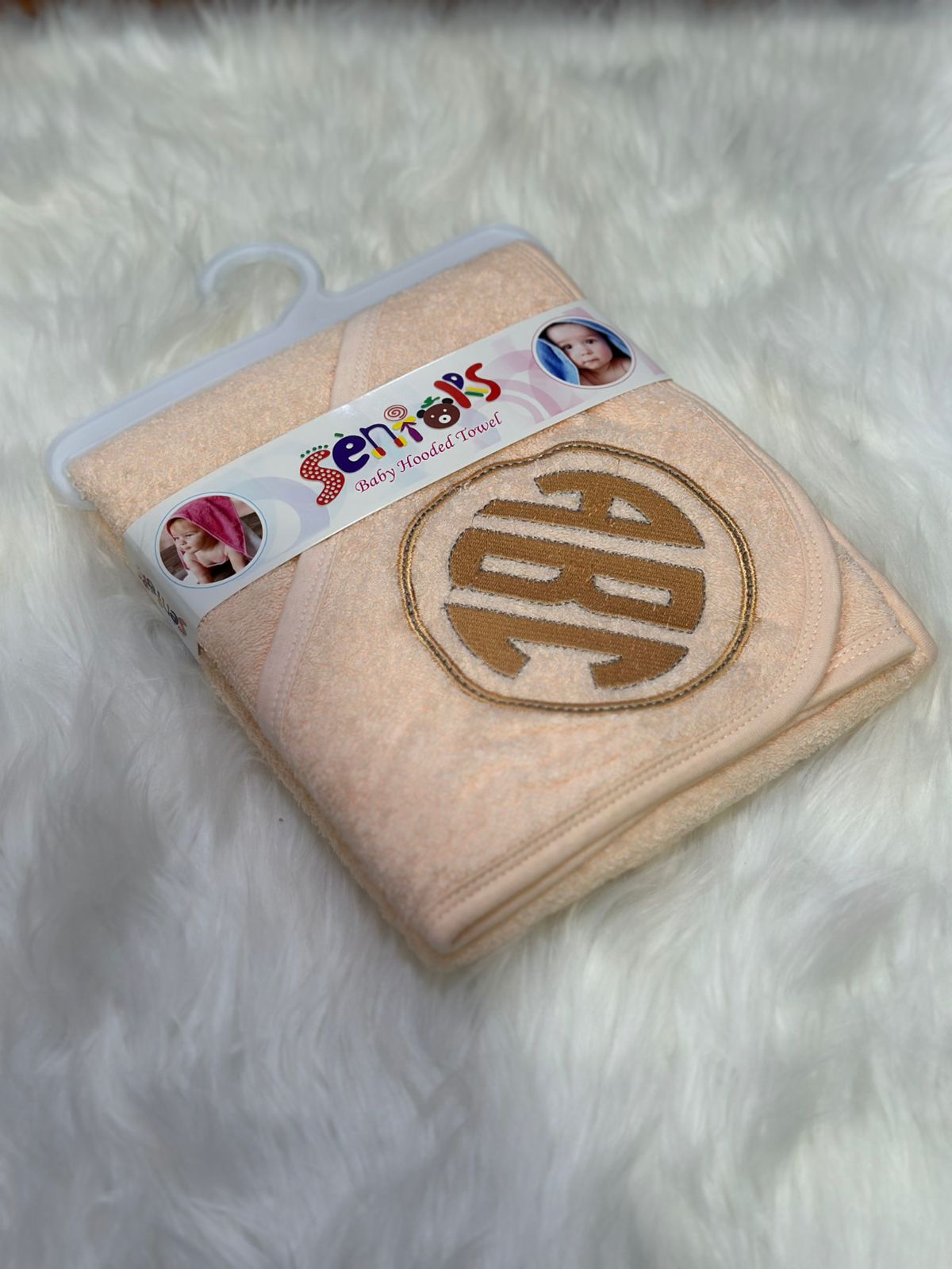 Baby Bath Towel – Full Size, Soft & Highly Absorbent - Peach