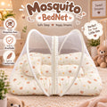 Baby D Net Mosquito Nest –   Cream Color & Printed Nest | Soft & Comfortable Newborn Bed