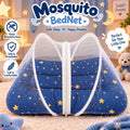 Baby D Net Mosquito Nest – Navy Blue Star Print | Soft & Comfortable Newborn Bed