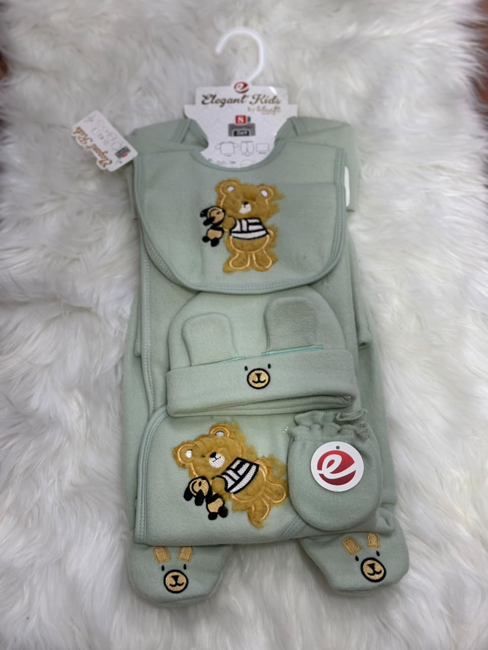 Premium Quality Newborn 10 Pcs Starter Set - Winter Stuff - Green