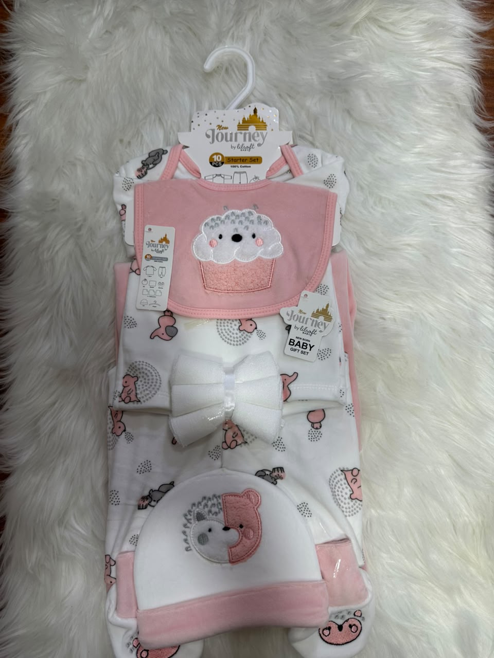 Premium Quality Newborn 10 Pcs Starter Set - Velvet Stuff - Pink