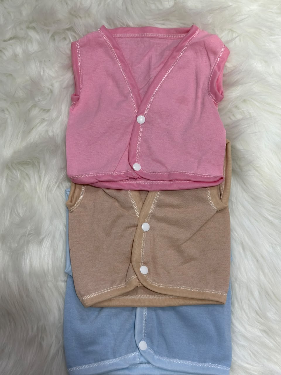 Newborn Pack of 3 Vest - 3 Baby Inners Set - Soft Cotton - Colorful