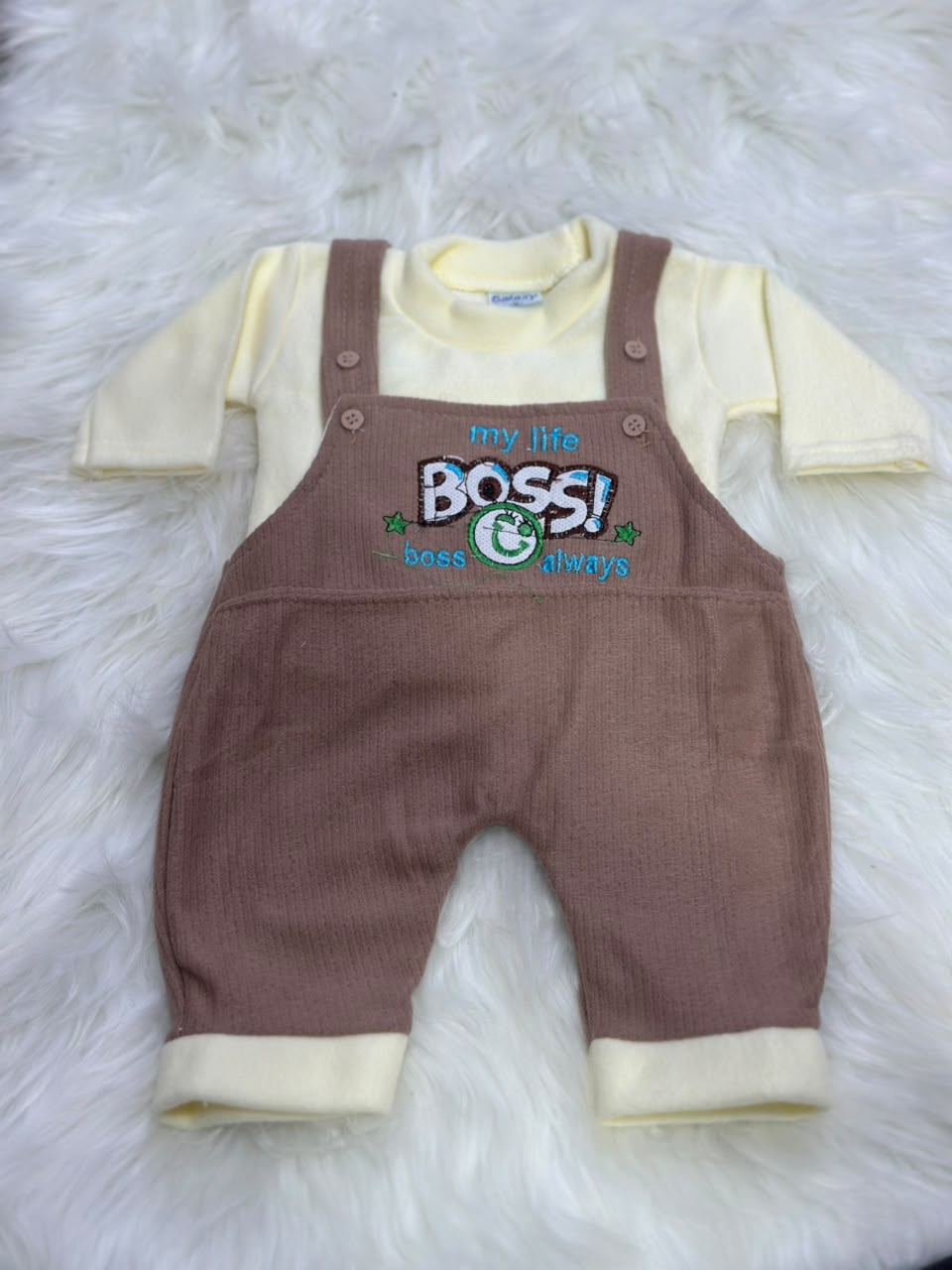 Newborn Single Romper - Soft Winter Stuff - Brown - 0-3 Months