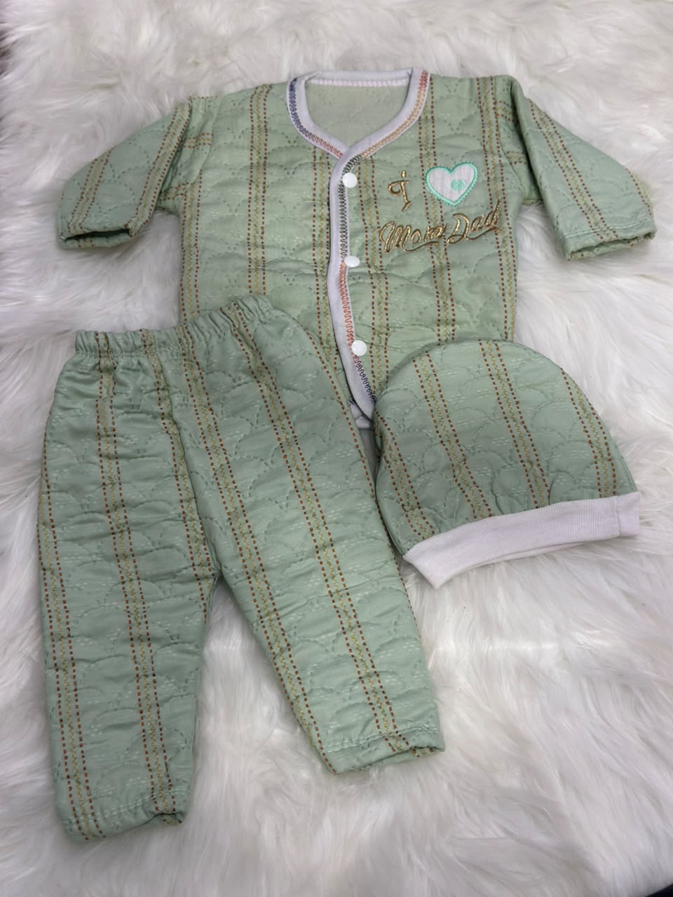 Newborn Single Suits - Winter Fabric - 0-3 Months - Green