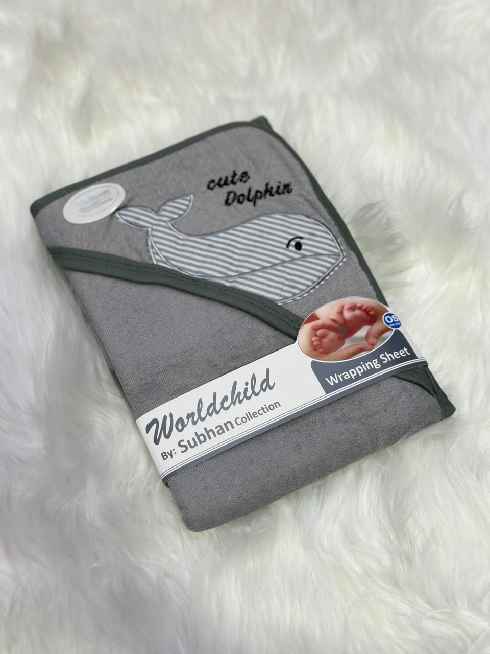 Premium Quality Baby Hooded Bath Towel - Gray