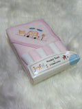 Premium Quality Baby Hooded Bath Towel with Face Towels - Pink