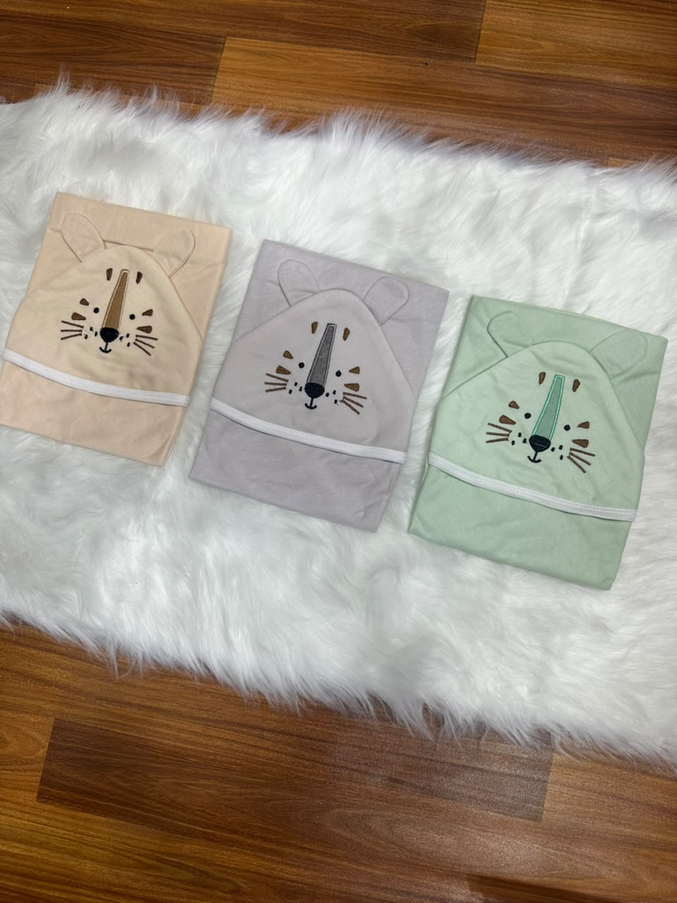 Baby Wrapping Sheet - Cotton Blended - Character - 3 Colors