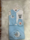 Premium Quality Newborn 10 Pcs Starter Set - Winter Stuff - Blue