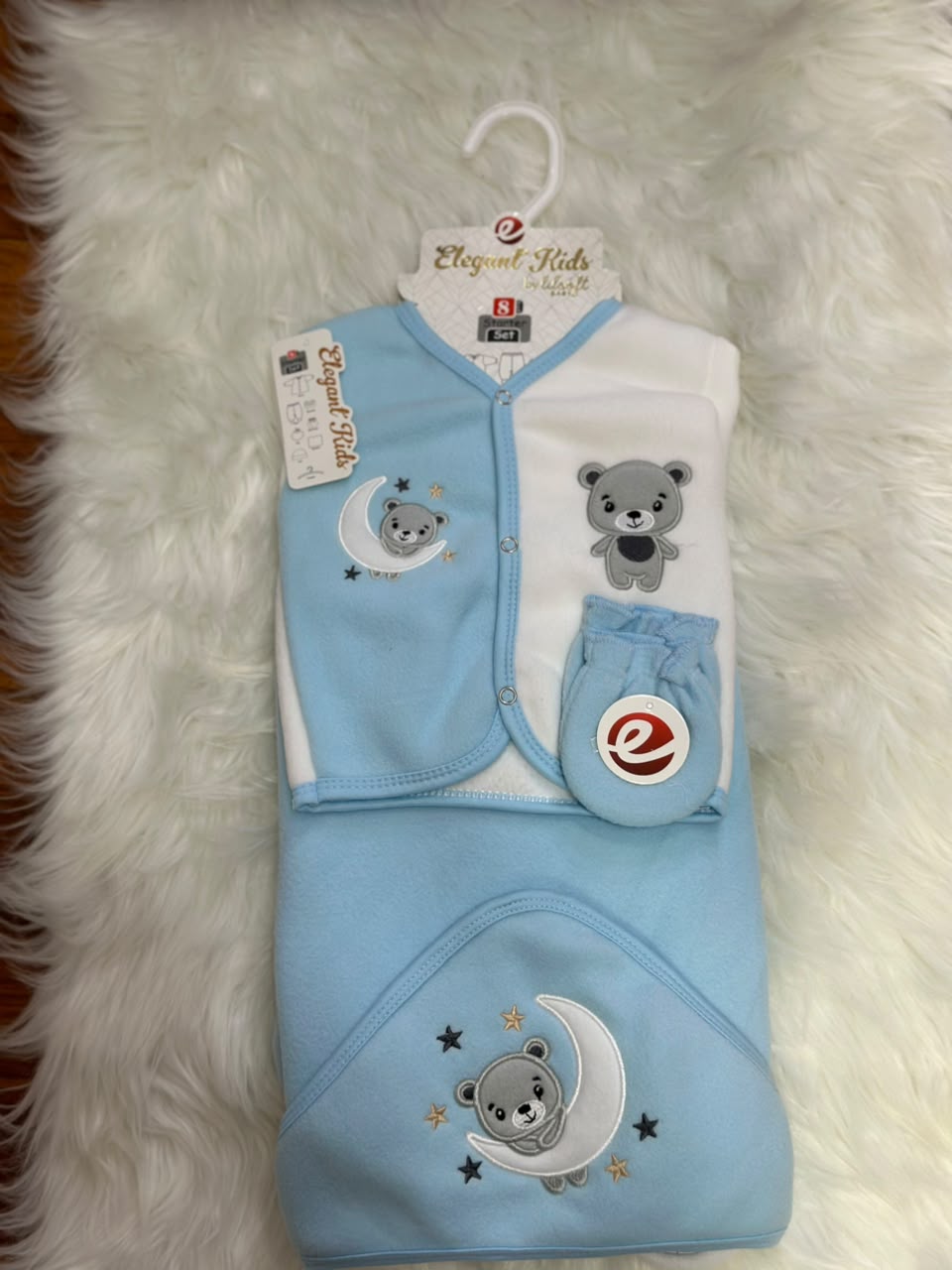 Premium Quality Newborn 10 Pcs Starter Set - Winter Stuff - Blue