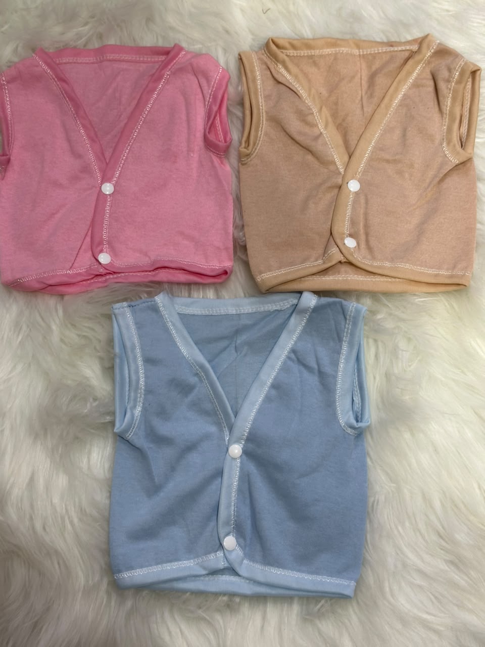 Newborn Pack of 3 Vest - 3 Baby Inners Set - Soft Cotton - Colorful