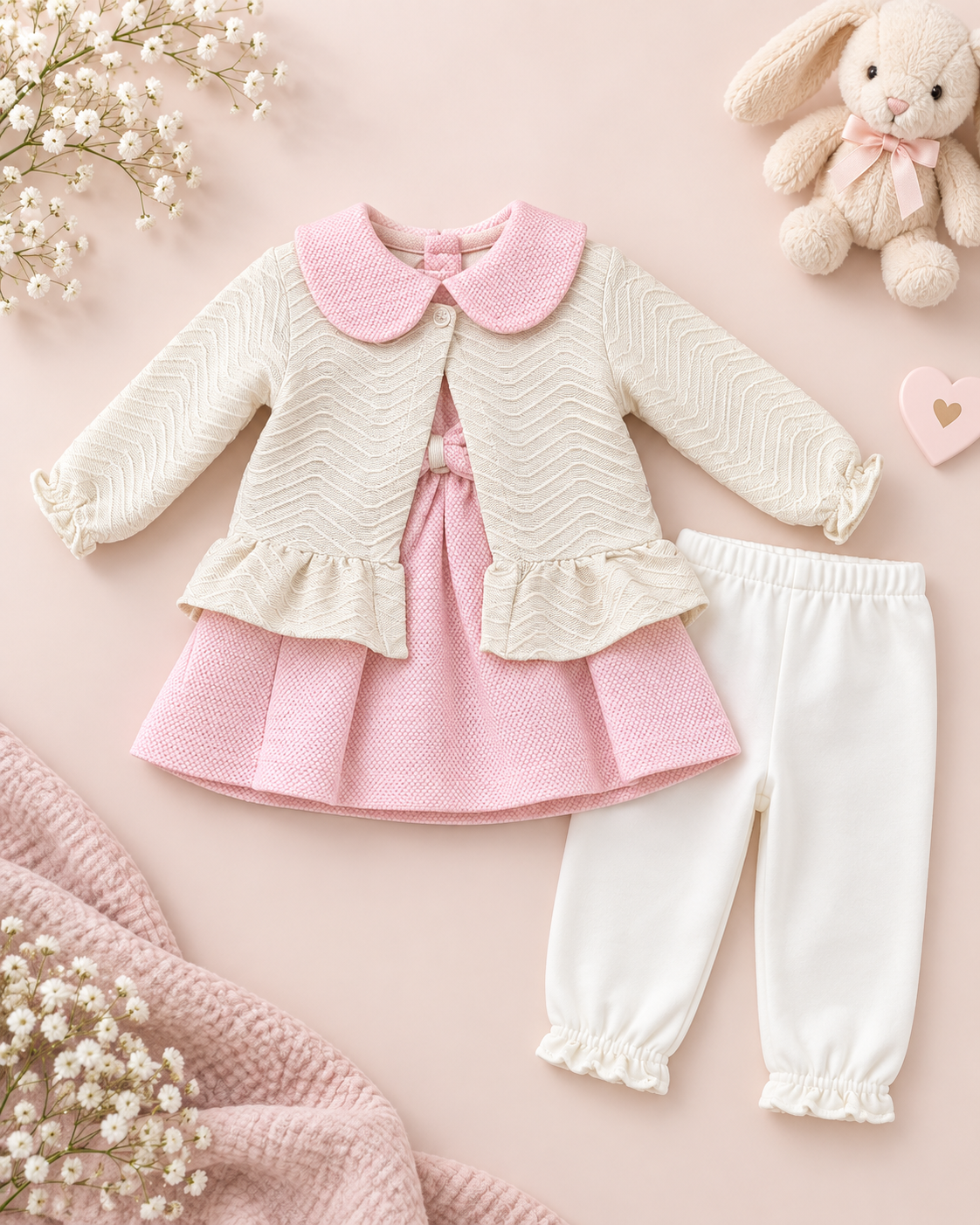 Premium Fancy Suiting Set for Newborn & Baby Girl – 0 to 12 Months