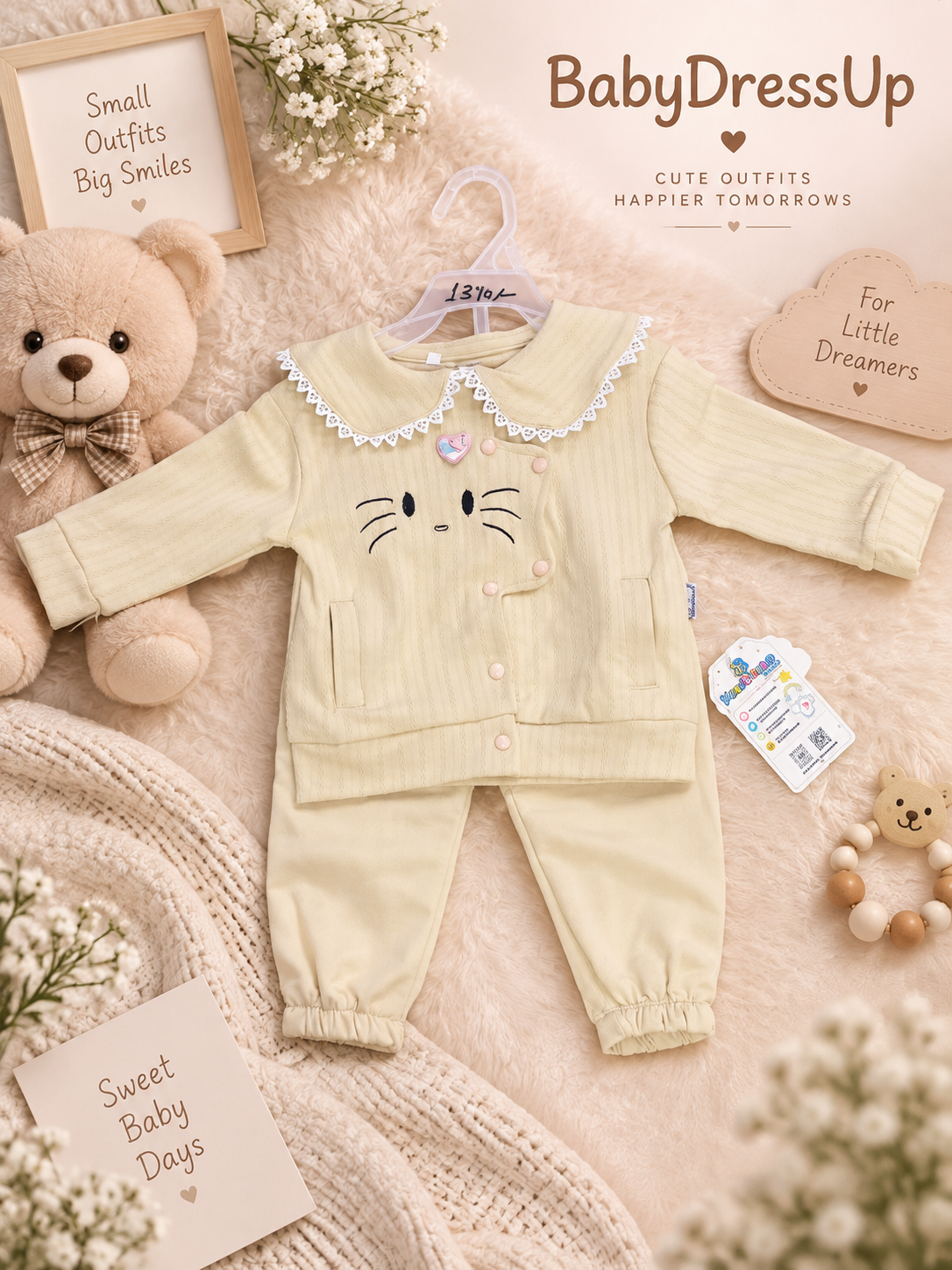 Premium Newborn Fancy Suiting Outfit for Baby Girl – 0 to 12 Months