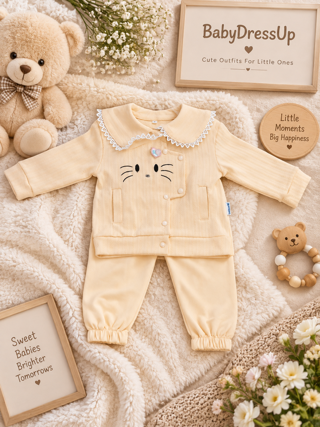 Premium Newborn Fancy Suiting Outfit for Baby Girl – 0 to 12 Months