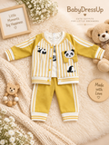 3Pcs Premium Unisex Fancy Suiting Outfit for Babies – 0 to 12 Months